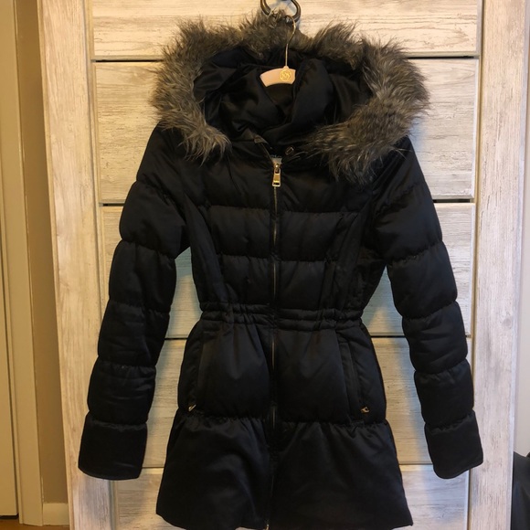 bebe Jackets & Blazers - Bebe Black Winter Jacket with Fur Hood